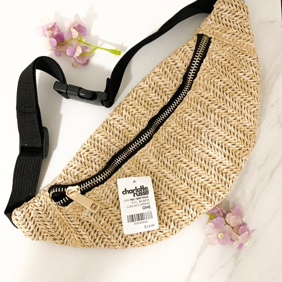 Charlotte Russe Handbags - CHARLOTTE RUSSE - Straw Fanny Pack